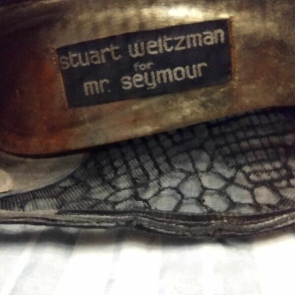 Stuart Weitzman For Mr. Seymour Black Mesh High Heel Pumps Size 8AA - Picture 4 of 6